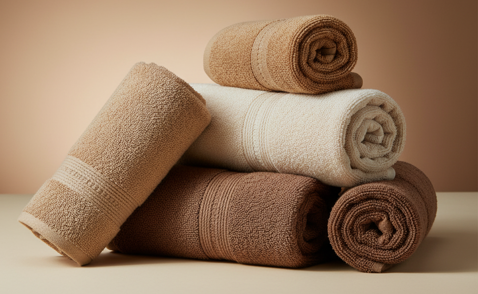 مناشف قطنية بلون بيج